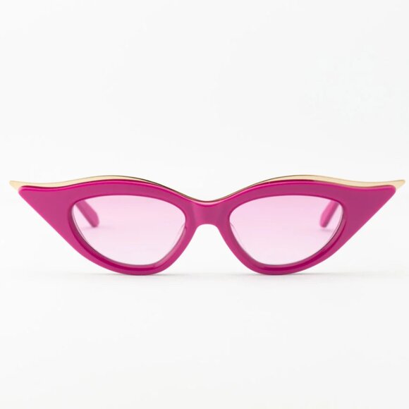 NWT VALENTINO V-GOLDCUT-II PINK GOLD CAT EYE WOMEN SUNGLASSES VALENTINO VLS-114D